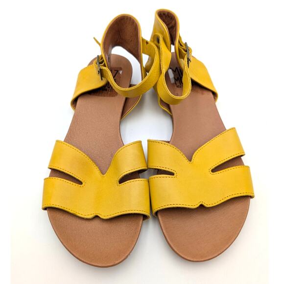Miz Mooz Annalise Sandal Ankle Strap Women's Leather Yellow Size US7.5 EU38 - Picture 12 of 12
